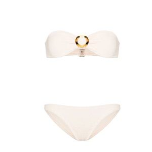 Hunza G Crinkle Flora Bikini Set Blush NWT